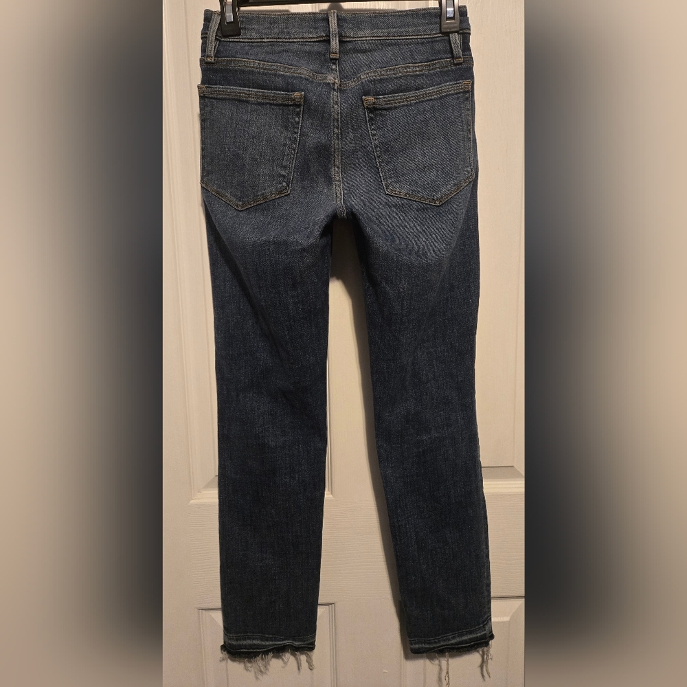 Frame Denim Le Nouveau Straight Jeans Sheffield Color Blue Size 24 - Picture 3 of 14